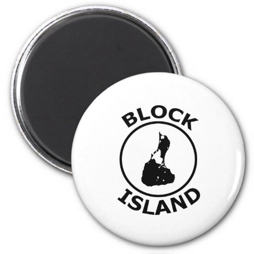 Block Island Shape Inside Circle Magnet