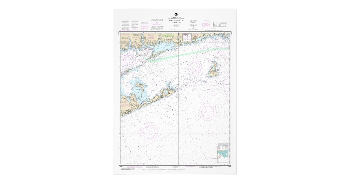 Block Island Sound and Approaches Nautical Chart Photo Print Zazzle