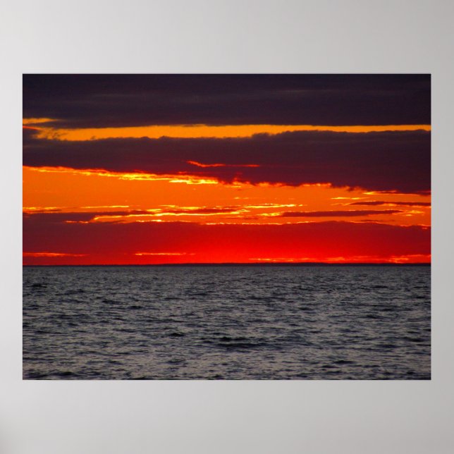 Block Island Sunset Ocean Poster (Front)