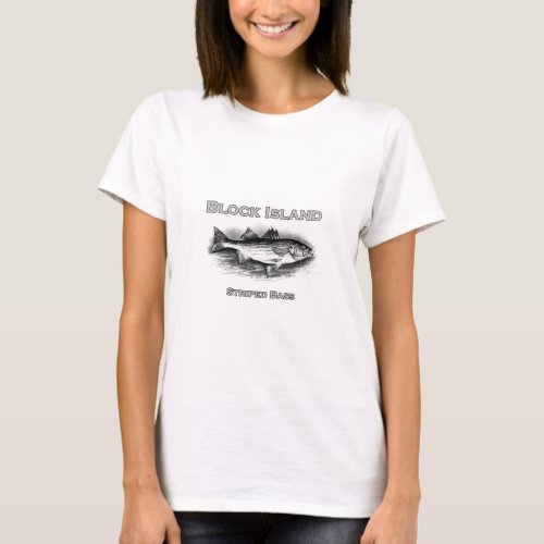 Block Island Vintage Striped Bass Logo T_Shirt