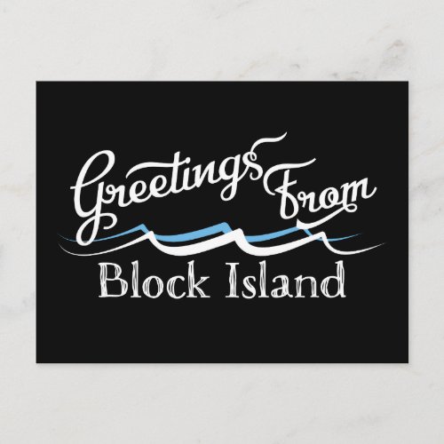 Block Island Water Waves Postcard