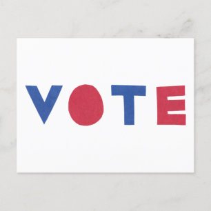 Block Letter Design VOTE Postcard