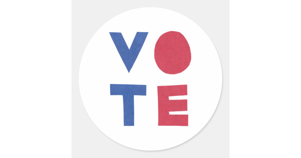 Block Letter Design VOTE Stickers | Zazzle