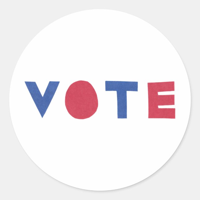 Block Letter Design VOTE Stickers (Front)
