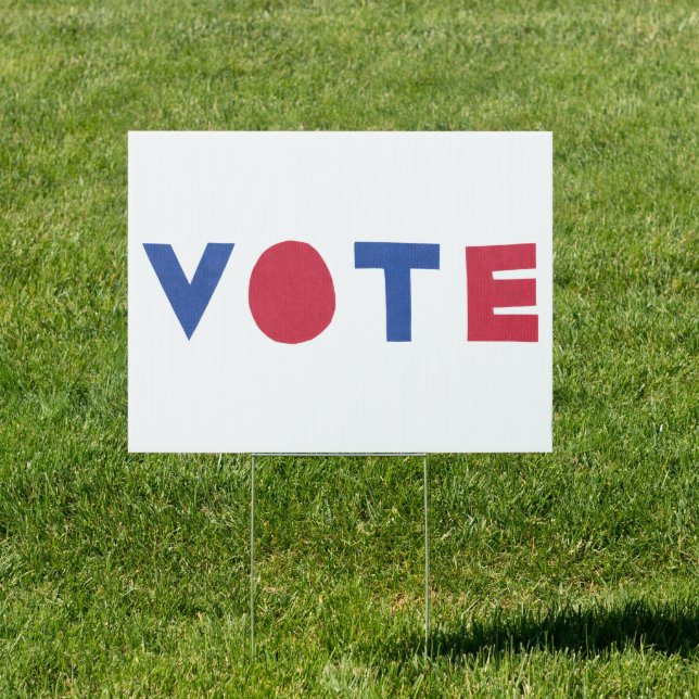 Block Letter Design VOTE Yard Sign (Insitu)