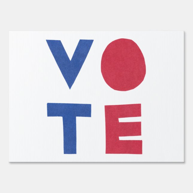 Block Letter Design VOTE Yard Sign (Front)