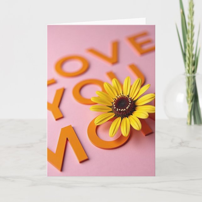 Block Letter Flower Card (Front)