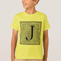 Block Letter "J" Woodcut Woodblock Inital