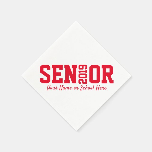 Block Letter Senior Graduation Class of 2019 Napkins (Corner)