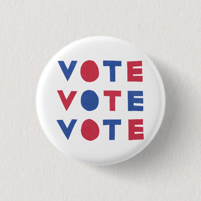 Block Letter VOTE VOTE VOTE Button (Front)