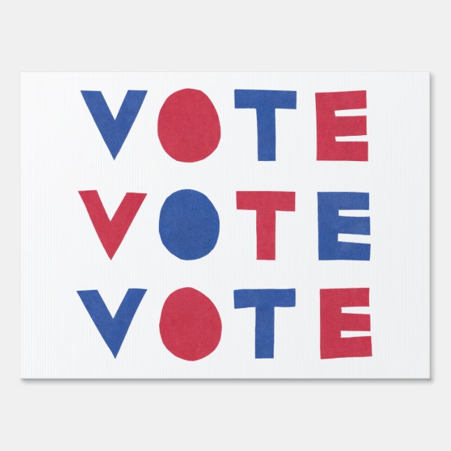 Block Letter VOTE VOTE VOTE Yard Sign (Back)