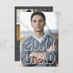 Block Letters Gray 3x5 - Graduation Announcement