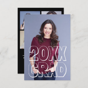 Block Letters White - 3x5 Graduation Announcement