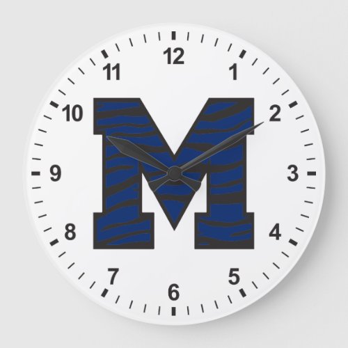 Block M Tiger Stripe Mark Large Clock