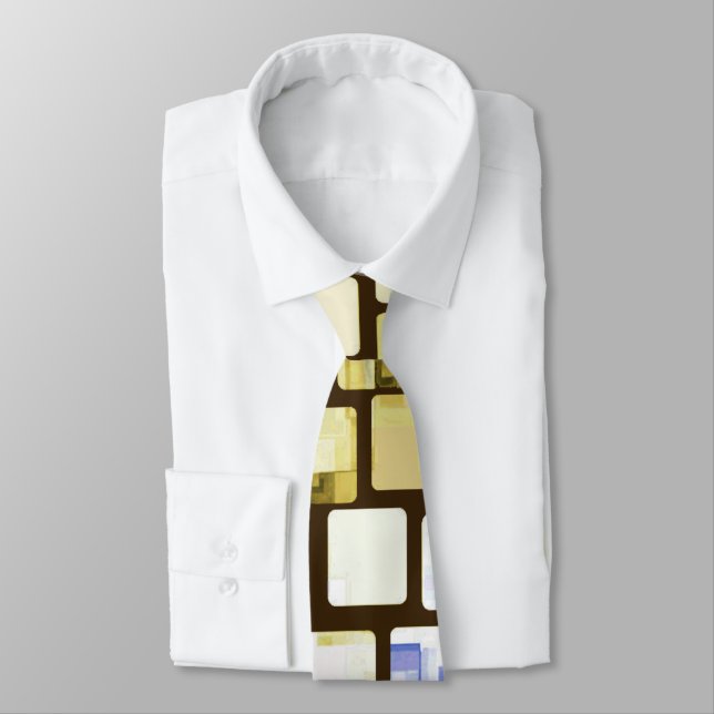 Block Mosaic Pattern Tie (Tied)