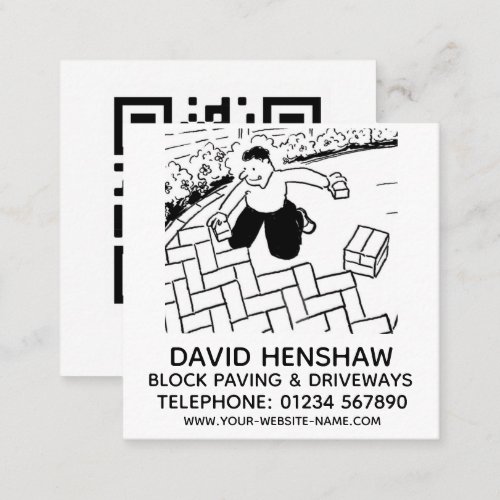 Block Pacing and Drive Laying Services Square Business Card