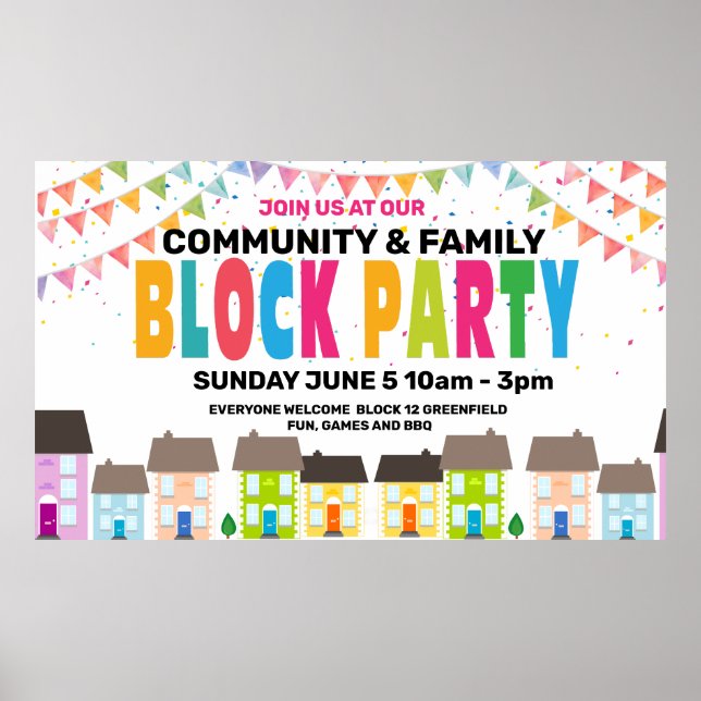 BLOCK PARTY Banner  Poster (Front)