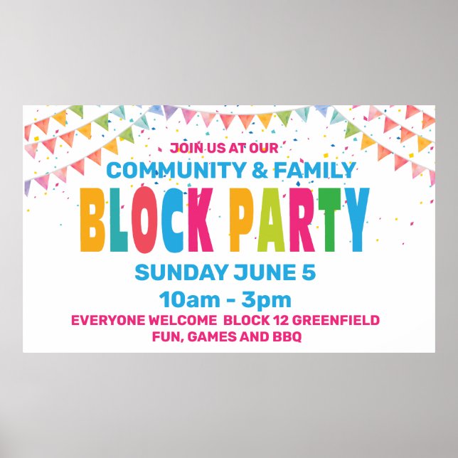 BLOCK PARTY Banner  Poster (Front)
