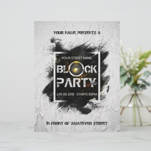 Block Party custom invitation (Standing Front)