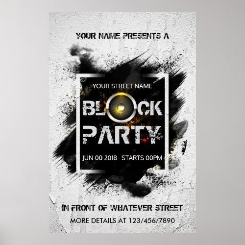 Block Party custom invitation Poster