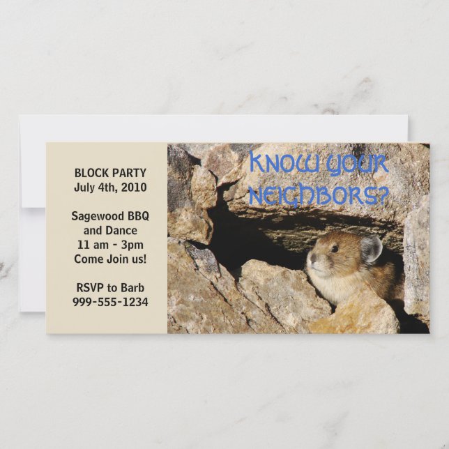 Block Party Humorous Invite (Front)