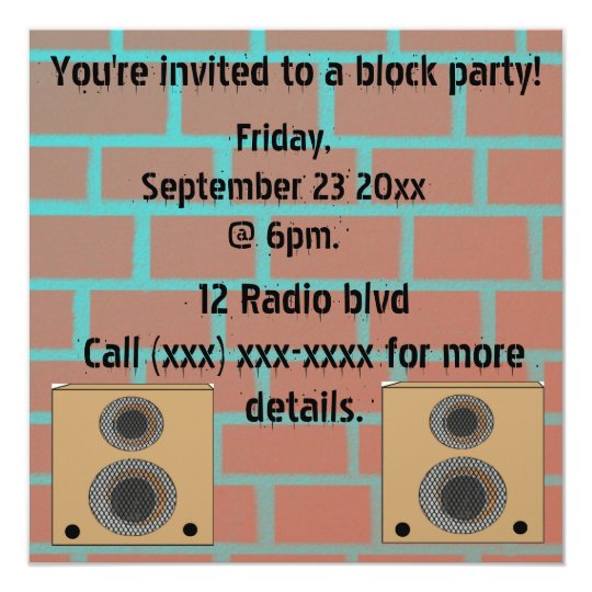 Block Party Invitation Zazzle