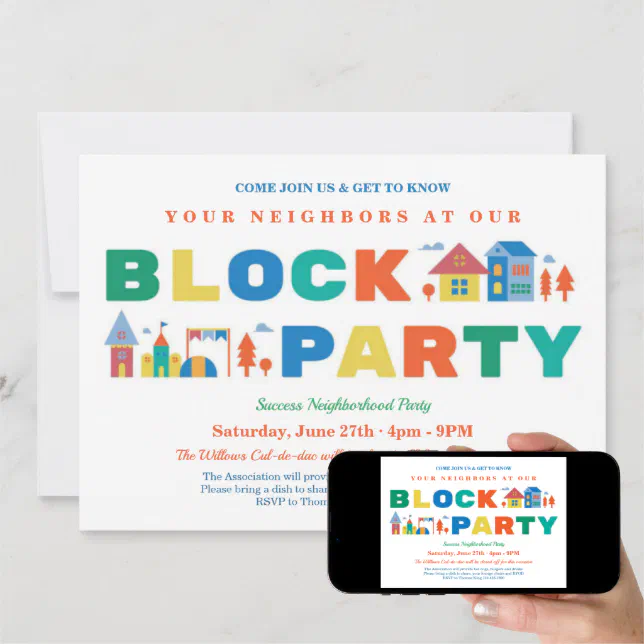 Block Party Invitation Zazzle