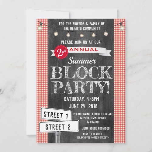 Block Party Invitation Summer Street Party HOA