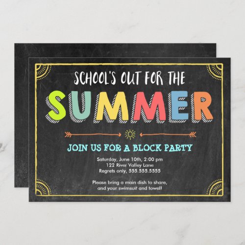 Block Party Summer Invitation_Schools Out Invitation