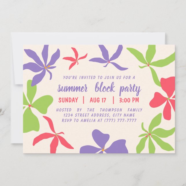  Block Party |Summer Party Invitation (Front)