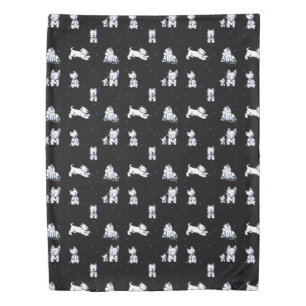Block Party Westies Duvet Cover