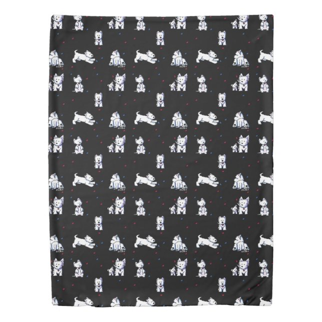 Block Party Westies Duvet Cover (Front)