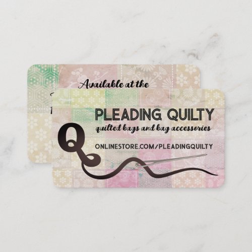 Block patchwork quilt quilter quilting seamstress business card