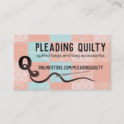 Block patchwork quilt quilter quilting seamstress business card
