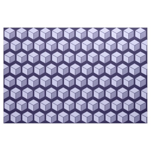 Block Pattern 02 - Powder Blue on Deep Indigo Fabric