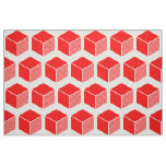 Block Pattern 02 - Red on White Fabric