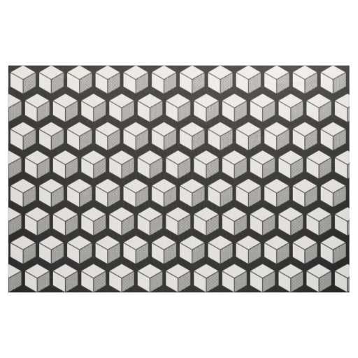 Block Pattern 02 - White on Black Fabric