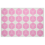 Block Pattern - Pink on White Fabric