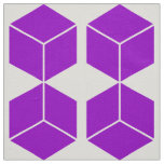 Block Pattern - Purple on White Fabric