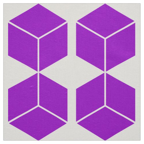 Block Pattern _ Purple on White Fabric
