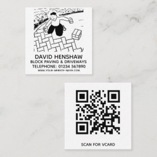 Block Paving and Drive Laying Services Square Business Card