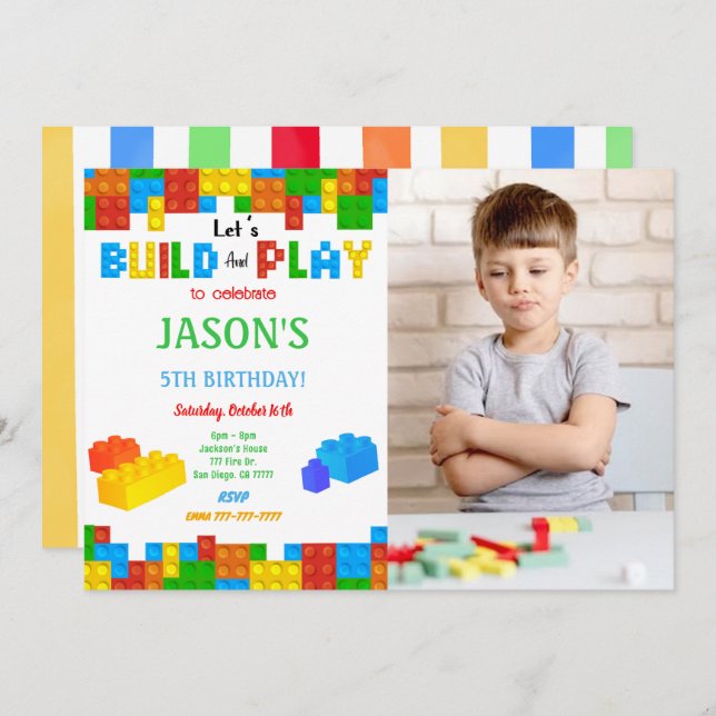 Block Photo Invitation (Front/Back)