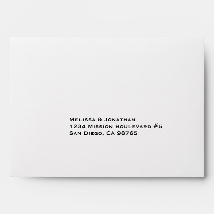 Block print custom pre filled address RSVP Envelope | Zazzle.com