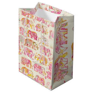 Block Print Elephant Paper Gift Bag – Rustic India