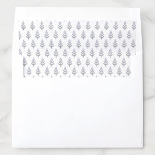 Block print inspired light blue floral  envelope liner