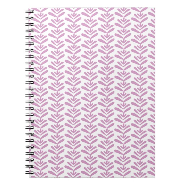 Block Print Light Pink Spiral Notebook (Front)