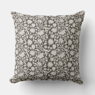 Block print Olive green  Throw Pillow