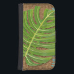 Block Print Palm on Wicker Background Galaxy S4 Wallet Case<br><div class="desc">Chariklia Zarris created this block print palm piece. The brown of wicker background creates a dazzling earthy feel for the palm leaf to rest upon. If you can't own your own palm tree this is the next best thing!</div>