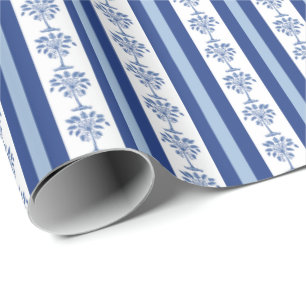 Block Print Palmetto Stripe Wrapping Paper