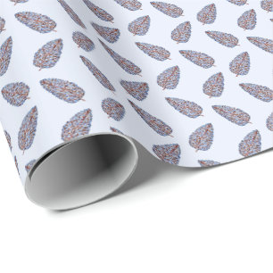 Block Print Topiary Tree Wrapping Paper